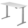 Elektrisch höhenverstellbarer Schreibtisch XBHM 16 SS in Weiß mit digitalem Display von hjh OFFICE PRO