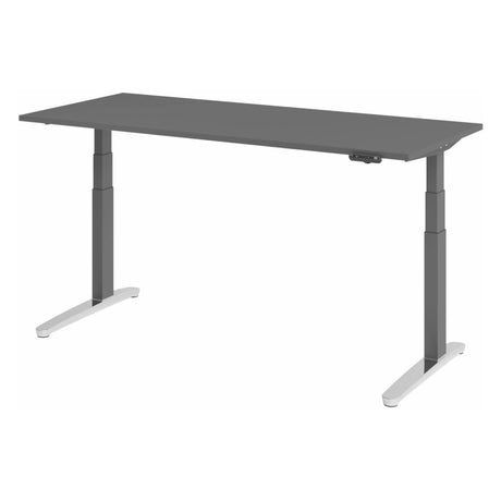 Elektrisch höhenverstellbarer Schreibtisch XBHM 19 GC in Graphit mit digitalem Bedienfeld von hjh OFFICE PRO