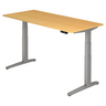 Elektrisch höhenverstellbarer Schreibtisch XBHM 19 SS in Bucheoptik mit grauem Gestell von hjh OFFICE PRO