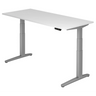 Elektrisch höhenverstellbarer Schreibtisch XBHM 19 SS in Weiß mit digitalem Display von hjh OFFICE PRO