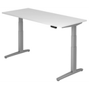 Elektrisch höhenverstellbarer Schreibtisch XBHM 19 SS in Weiß mit digitalem Display von hjh OFFICE PRO
