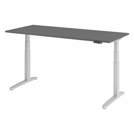 Elektrisch höhenverstellbarer Schreibtisch XBHM 19 SS in Graphit mit weißem Gestell von hjh OFFICE PRO