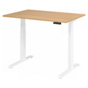 Elektrisch höhenverstellbarer Schreibtisch XDKB 12 W in Eiche-Optik mit weißem Gestell von hjh OFFICE PRO