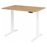 Elektrisch höhenverstellbarer Schreibtisch XDKB 12 W in Asteiche mit weißem Untergestell von hjh OFFICE PRO
