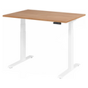 Elektrisch höhenverstellbarer Schreibtisch XDKB 12 W mit Nussbaumplatte und weißem Gestell von hjh OFFICE PRO
