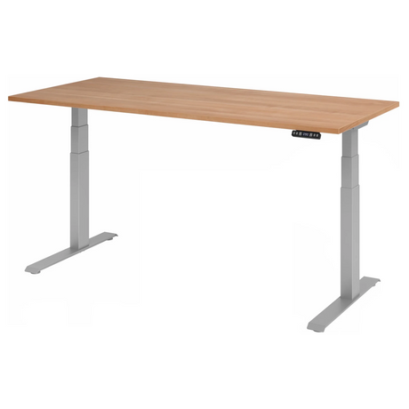 Elektrisch höhenverstellbarer Schreibtisch XDKB 19 S mit Tischplatte in Nussbaumoptik von hjh OFFICE PRO