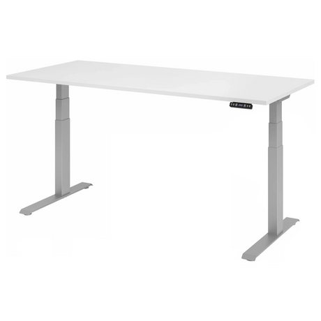 Elektrisch höhenverstellbarer Schreibtisch XDKB 19 S in Weiß mit digitalem Bedienfeld von hjh OFFICE PRO