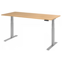 Elektrisch höhenverstellbarer Schreibtisch XDKB 19 S in Eiche-Optik mit grauem Gestell von hjh OFFICE PRO