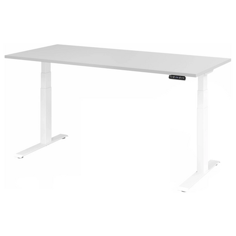 Elektrisch höhenverstellbarer Schreibtisch XDKB 19 W in Grau mit digitalem Bedienfeld von hjh OFFICE PRO