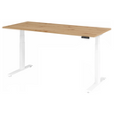 Elektrisch höhenverstellbarer Schreibtisch XDKB 19 W in Asteiche mit weißem Gestell von hjh OFFICE PRO
