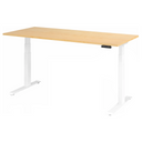 Elektrisch höhenverstellbarer Schreibtisch XDKB 19 W in Ahorn mit weißem Gestell von hjh OFFICE PRO