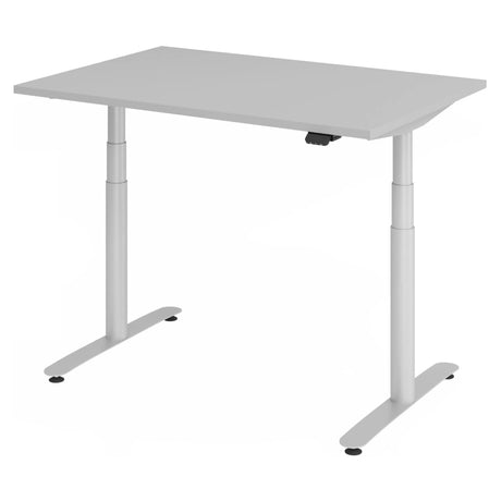 Elektrisch höhenverstellbarer Schreibtisch XDLR 12 S in Grau mit zwei Standfüßen von hjh OFFICE PRO