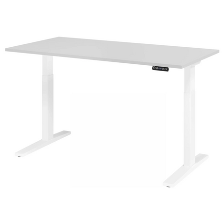 Elektrisch höhenverstellbarer Schreibtisch XMKA 16 W in Grau mit digitalem Display von hjh OFFICE PRO