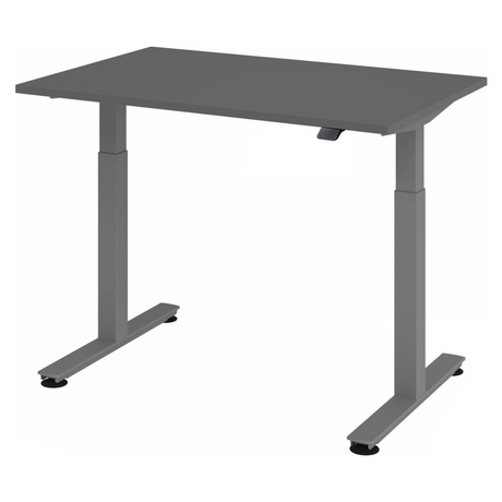 Elektrisch höhenverstellbarer Schreibtisch XMST 12 G in Graphit mit T-Fussgestell von hjh OFFICE PRO