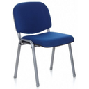 Vierfußstuhl XT 600 S mit blauem Stoffbezug und silbernem Metallgestell von hjh OFFICE