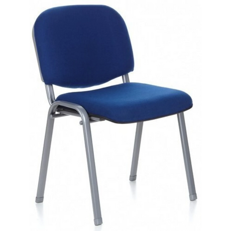 Vierfußstuhl XT 600 S mit blauem Stoffbezug und silbernem Metallgestell von hjh OFFICE