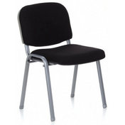 Vierfußstuhl XT 600 S mit schwarzem Bezug und silbernem Metallgestell von hjh OFFICE