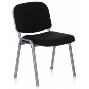 Vierfußstuhl XT 600 S mit schwarzem Bezug und silbernem Metallgestell von hjh OFFICE