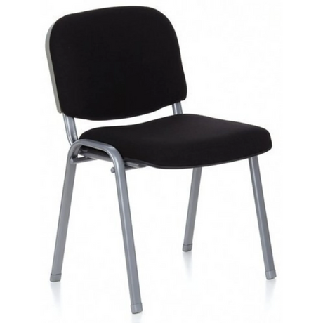 Vierfußstuhl XT 600 S mit schwarzem Bezug und silbernem Metallgestell von hjh OFFICE