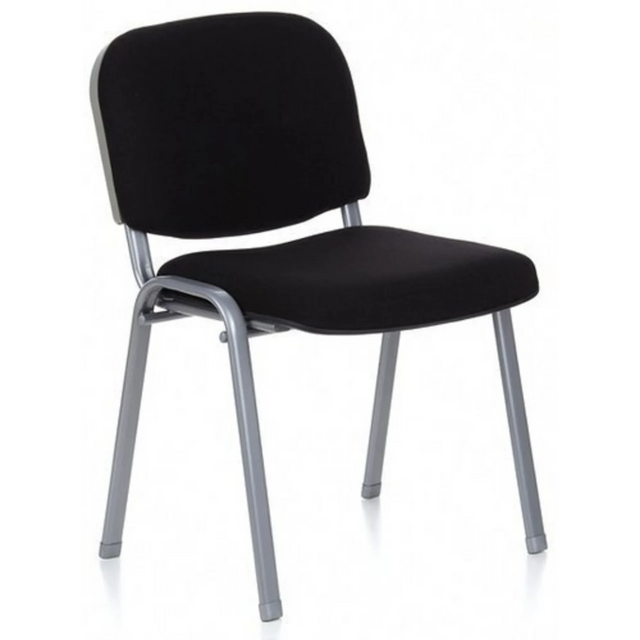 Vierfußstuhl XT 600 S mit schwarzem Bezug und silbernem Metallgestell von hjh OFFICE