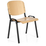 Vierfußstuhl XT 600 SW H aus hellem Buchenholz mit schwarzem Metallgestell von hjh OFFICE
