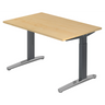 Höhenverstellbarer Schreibtisch XTRA XB 12 GC in Ahorn-Optik mit grauem Gestell von hjh OFFICE PRO