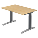 Höhenverstellbarer Schreibtisch XTRA XB 12 GC in Ahorn-Optik mit grauem Gestell von hjh OFFICE PRO