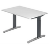 Höhenverstellbarer Schreibtisch XTRA XB 12 GC mit weißer Tischplatte und dunkelgrauem Gestell von hjh OFFICE PRO