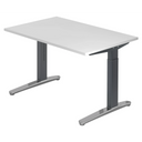 Höhenverstellbarer Schreibtisch XTRA XB 12 GC mit weißer Tischplatte und dunkelgrauem Gestell von hjh OFFICE PRO