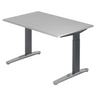 Höhenverstellbarer Schreibtisch XTRA XB 12 GC in Grau mit T-Fuß-Gestell von hjh OFFICE PRO
