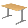 Höhenverstellbarer Schreibtisch XTRA XB 12 SS in Buche mit grauem Gestell von hjh OFFICE PRO