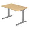 Höhenverstellbarer Schreibtisch XTRA XB 12 SS in Ahorn-Optik mit grauen Metallfüßen von hjh OFFICE PRO