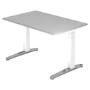 Höhenverstellbarer Schreibtisch XTRA XB 12 WC in Grau mit weißem Gestell von hjh OFFICE PRO