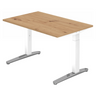 Höhenverstellbarer Schreibtisch XTRA XB 12 WC mit Platte in Asteiche und weißem Gestell von hjh OFFICE PRO