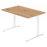Höhenverstellbarer Schreibtisch XTRA XB 12 WW mit Tischplatte in Asteiche und weißem Gestell von hjh OFFICE PRO