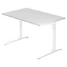 Höhenverstellbarer Schreibtisch XTRA XB 12 WW in Weiß mit rechteckiger Tischplatte von hjh OFFICE PRO