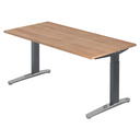 Höhenverstellbarer Schreibtisch XTRA XB 16 GC in Nussbaum-Optik mit grauen Tischbeinen von hjh OFFICE PRO
