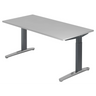 Höhenverstellbarer Schreibtisch XTRA XB 16 GC in Grau mit rechteckiger Tischplatte von hjh OFFICE PRO