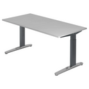 Höhenverstellbarer Schreibtisch XTRA XB 16 GC in Grau mit rechteckiger Tischplatte von hjh OFFICE PRO