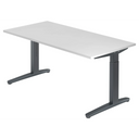 Höhenverstellbarer Schreibtisch XTRA XB 16 GG mit weißer Tischplatte und dunklem Gestell von hjh OFFICE PRO