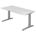 Höhenverstellbarer Schreibtisch XTRA XB 16 SS mit weißer Tischplatte und grauen Beinen von hjh OFFICE PRO
