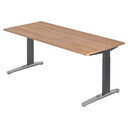 Höhenverstellbarer Schreibtisch XTRA XB 19 GC in Nussbaum-Optik mit anthrazitfarbenem Gestell von hjh OFFICE PRO
