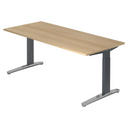 Höhenverstellbarer Schreibtisch XTRA XB 19 GC in Eicheoptik mit grauen Beinen von hjh OFFICE PRO