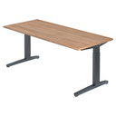 Höhenverstellbarer Schreibtisch XTRA XB 19 GG in Nussbaum-Optik mit dunkelgrauem Gestell von hjh OFFICE PRO