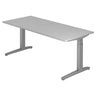 Höhenverstellbarer Schreibtisch XTRA XB 19 SS in Grau mit einer großen rechteckigen Arbeitsfläche von hjh OFFICE PRO