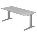 Höhenverstellbarer Schreibtisch XTRA XB 19 SS in Grau mit einer großen rechteckigen Arbeitsfläche von hjh OFFICE PRO