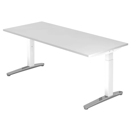 Höhenverstellbarer Schreibtisch XTRA XB 19 WC in Weiß mit rechteckiger Platte von hjh OFFICE PRO