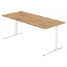Höhenverstellbarer Schreibtisch XTRA XB 19 WW in Asteiche mit weißem Gestell von hjh OFFICE PRO