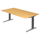 Höhenverstellbarer Schreibtisch XTRA XB 2E GC in Buche mit dunkelgrauem Gestell von hjh OFFICE PRO