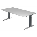 Höhenverstellbarer Schreibtisch XTRA XB 2E GC in Grau mit einer großen Tischplatte von hjh OFFICE PRO